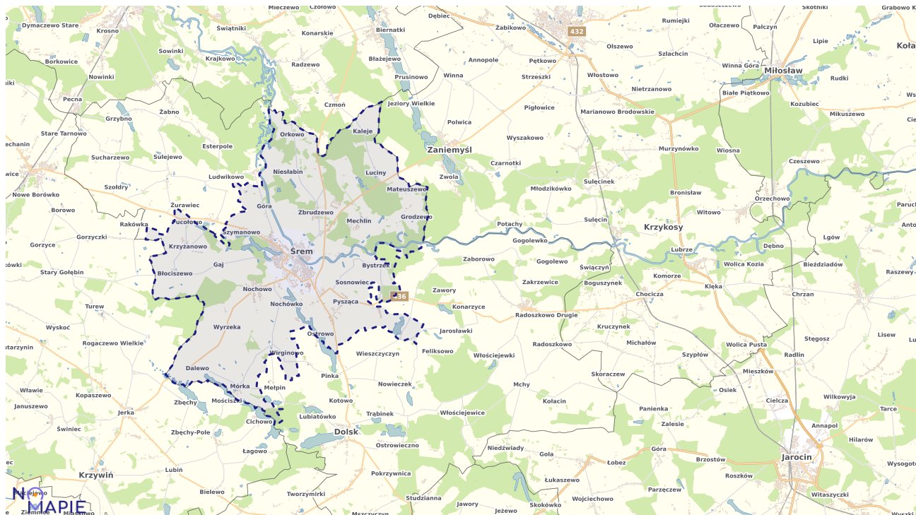 Mapa obszarów ochrony przyrody Śremu